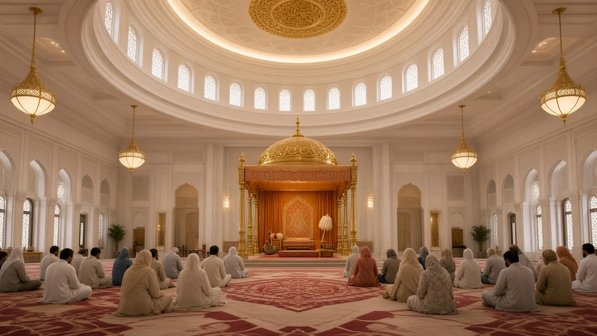 Gurdwara Sahib GTA — Darbar Sahib, palki sahib and coffered dome